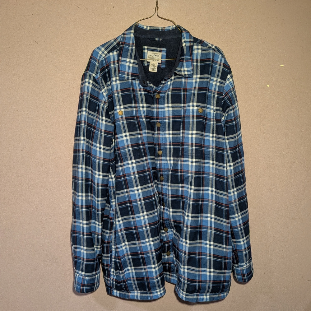 L.L. Bean Men's Plaid Flannel Shirt Jacket